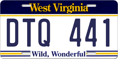 WV license plate DTQ441