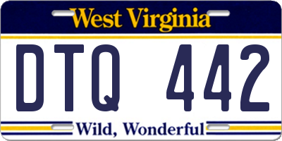 WV license plate DTQ442