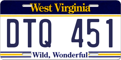 WV license plate DTQ451