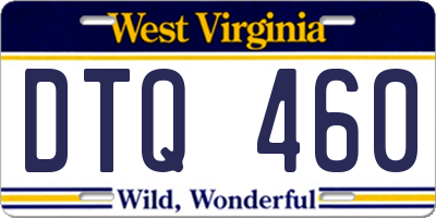 WV license plate DTQ460