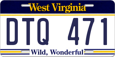 WV license plate DTQ471