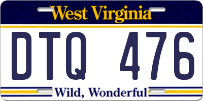 WV license plate DTQ476