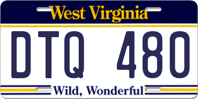 WV license plate DTQ480