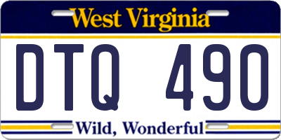 WV license plate DTQ490