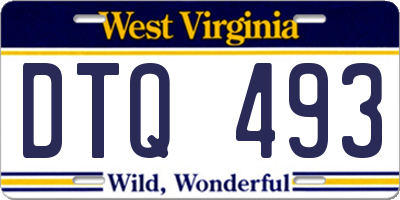 WV license plate DTQ493