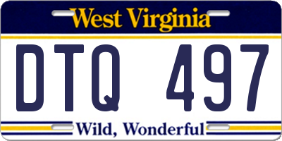 WV license plate DTQ497