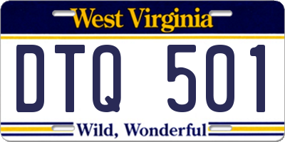 WV license plate DTQ501