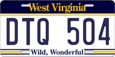 WV license plate DTQ504
