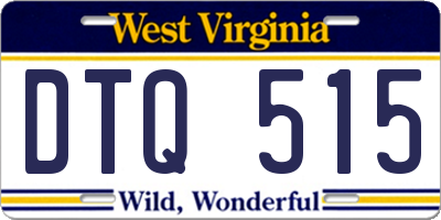 WV license plate DTQ515
