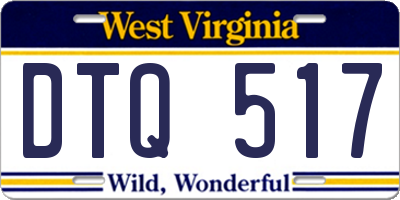 WV license plate DTQ517
