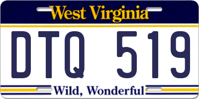 WV license plate DTQ519