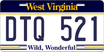 WV license plate DTQ521