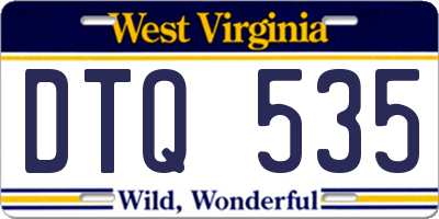 WV license plate DTQ535