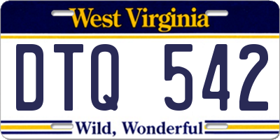 WV license plate DTQ542