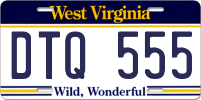 WV license plate DTQ555