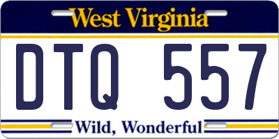 WV license plate DTQ557