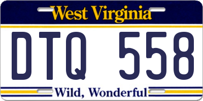 WV license plate DTQ558