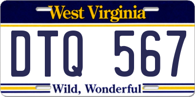 WV license plate DTQ567
