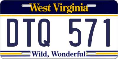 WV license plate DTQ571