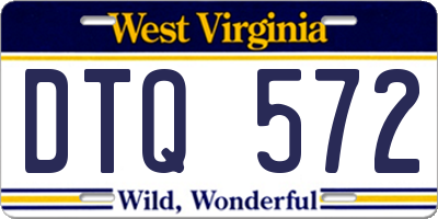 WV license plate DTQ572