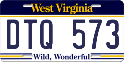 WV license plate DTQ573