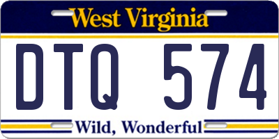 WV license plate DTQ574