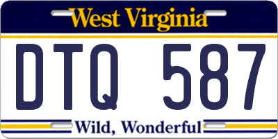 WV license plate DTQ587