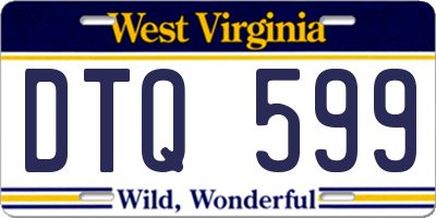 WV license plate DTQ599