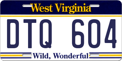 WV license plate DTQ604