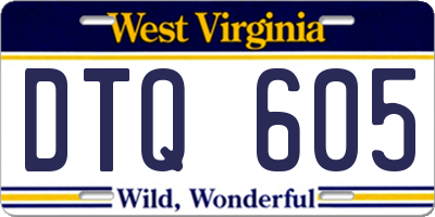 WV license plate DTQ605