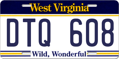 WV license plate DTQ608