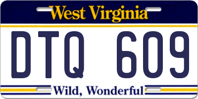 WV license plate DTQ609
