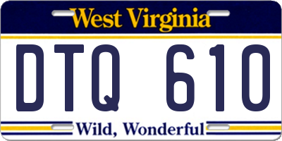 WV license plate DTQ610