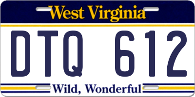 WV license plate DTQ612