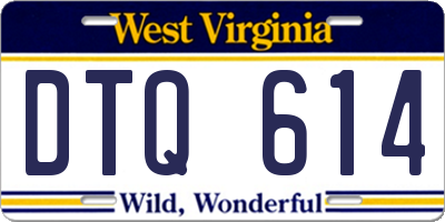 WV license plate DTQ614