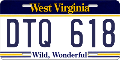 WV license plate DTQ618