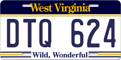 WV license plate DTQ624