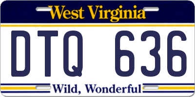 WV license plate DTQ636