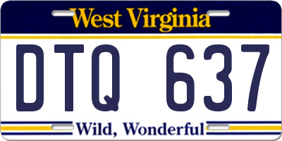WV license plate DTQ637