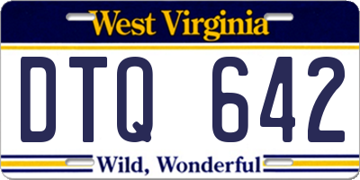 WV license plate DTQ642