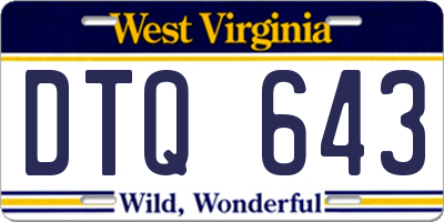 WV license plate DTQ643