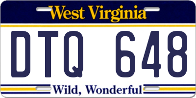 WV license plate DTQ648