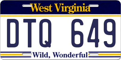 WV license plate DTQ649