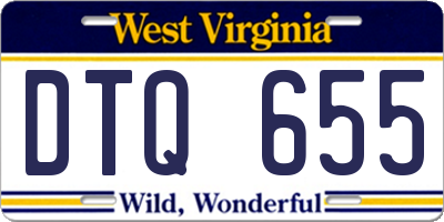 WV license plate DTQ655