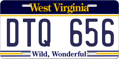 WV license plate DTQ656