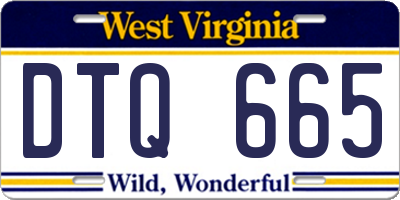 WV license plate DTQ665