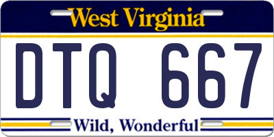 WV license plate DTQ667