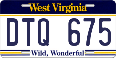WV license plate DTQ675