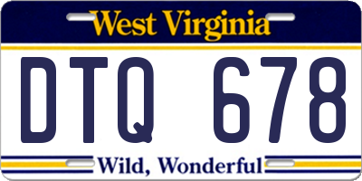 WV license plate DTQ678