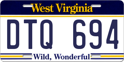 WV license plate DTQ694